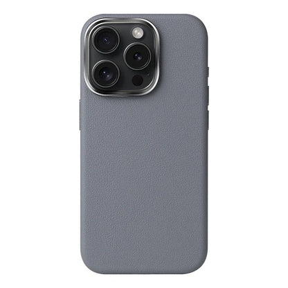 For iPhone 16 Pro Max Case Anti-Drop PU+TPU Phone Cover with Metal Buttons, Metal Lens Frame