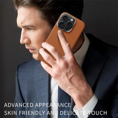 For iPhone 16 Pro Max Case Anti-Drop PU+TPU Phone Cover with Metal Buttons, Metal Lens Frame