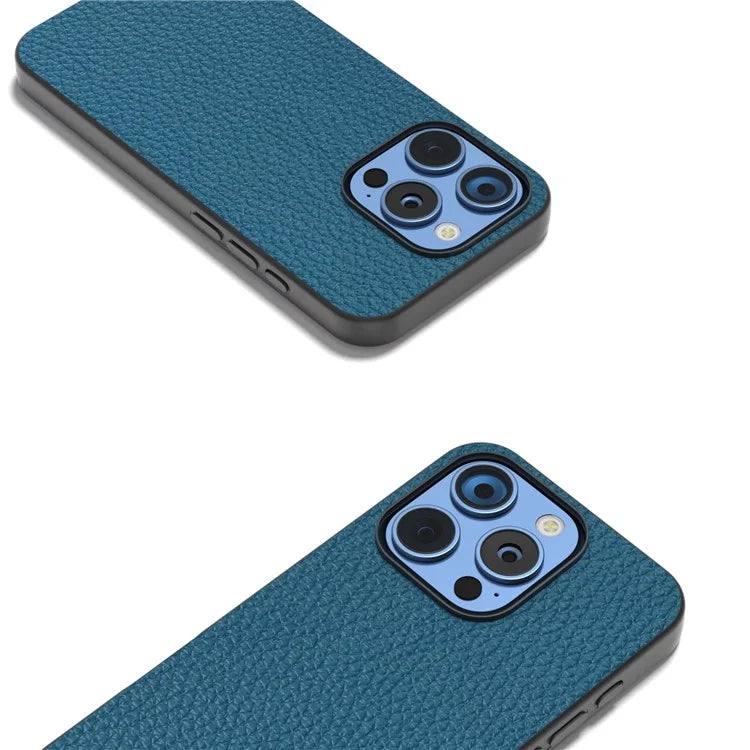 ABEEL For iPhone 16 Pro Max Case TPU+Genuine Cow Leather Protective Phone Cover