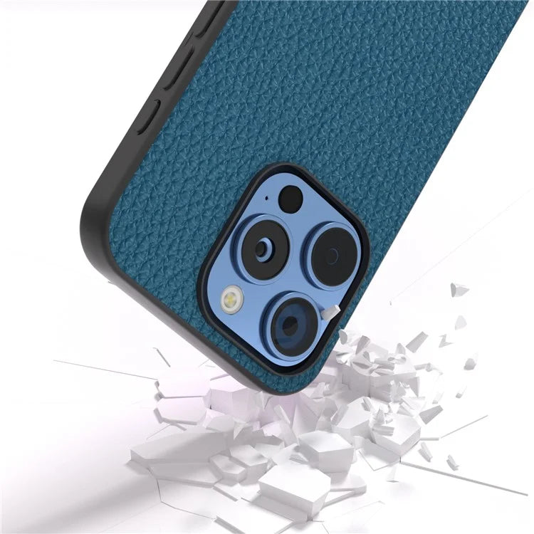 ABEEL For iPhone 16 Pro Max Case TPU+Genuine Cow Leather Protective Phone Cover