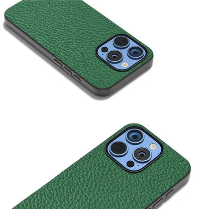 ABEEL For iPhone 16 Pro Max Case TPU+Genuine Cow Leather Protective Phone Cover