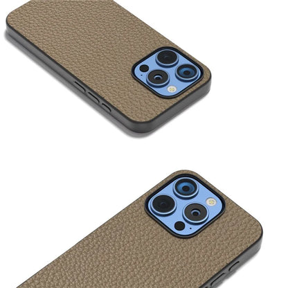 ABEEL For iPhone 16 Pro Max Case TPU+Genuine Cow Leather Protective Phone Cover