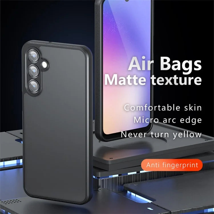 For Samsung Galaxy A16 5G Case Skin-Touch TPU+PC Matte Phone Shell, Transparent Black