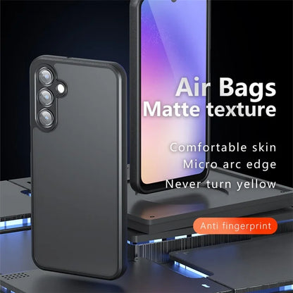For Samsung Galaxy A16 5G Case Skin-Touch TPU+PC Matte Phone Shell, Transparent Black