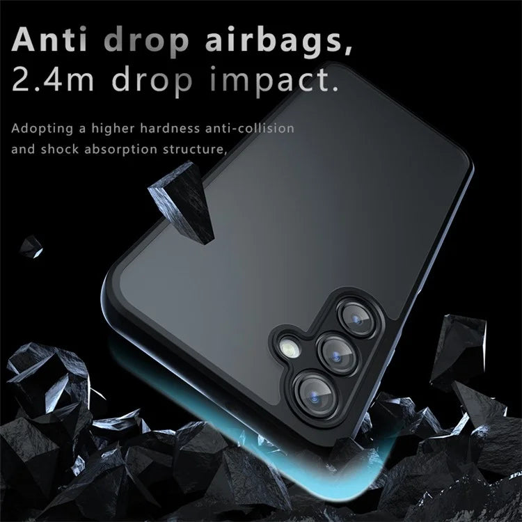 For Samsung Galaxy A16 5G Case Skin-Touch TPU+PC Matte Phone Shell, Transparent Black