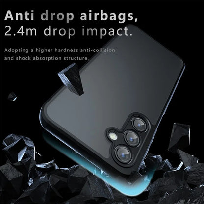 For Samsung Galaxy A16 5G Case Skin-Touch TPU+PC Matte Phone Shell, Transparent Black