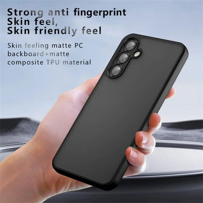 For Samsung Galaxy A16 5G Case Skin-Touch TPU+PC Matte Phone Shell, Transparent Black