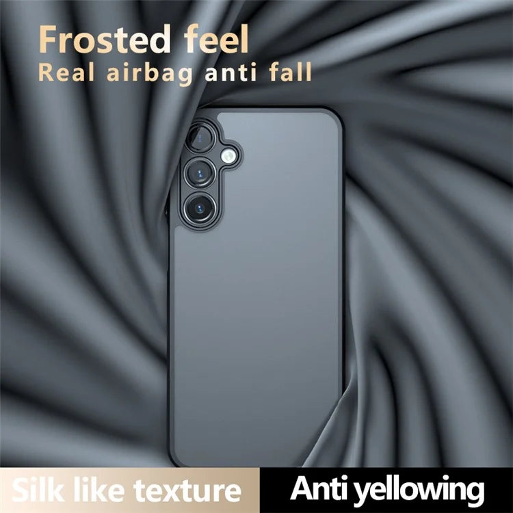 For Samsung Galaxy A16 5G Case Skin-Touch TPU+PC Matte Phone Shell, Transparent Black