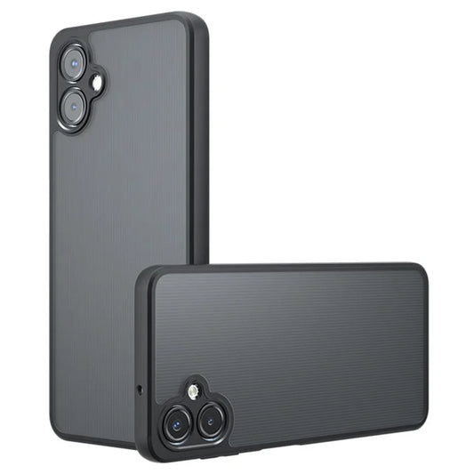 For Samsung Galaxy A06 Case Skin-Touch TPU+PC Matte Phone Shell, Transparent Black
