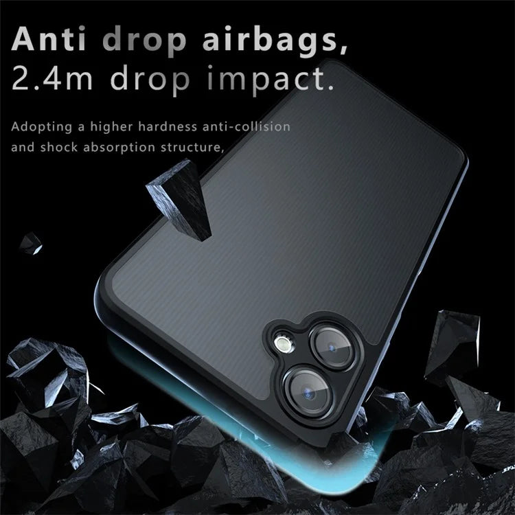 For Samsung Galaxy A06 Case Skin-Touch TPU+PC Matte Phone Shell, Transparent Black
