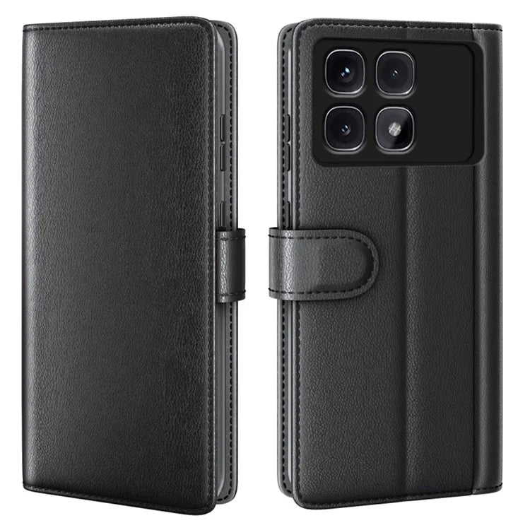 For Xiaomi Redmi K70 Ultra Case Genuine Split Leather Phone Cover Wallet Card Slot