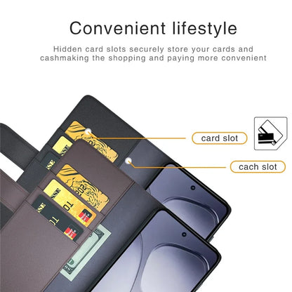 For Xiaomi Redmi K70 Ultra Case Genuine Split Leather Phone Cover Wallet Card Slot