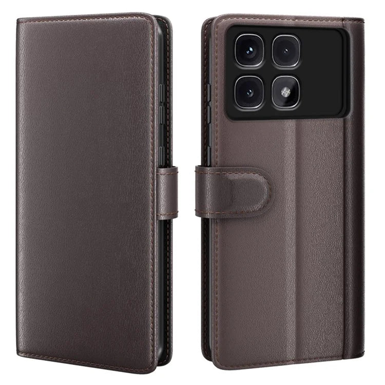 For Xiaomi Redmi K70 Ultra Case Genuine Split Leather Phone Cover Wallet Card Slot