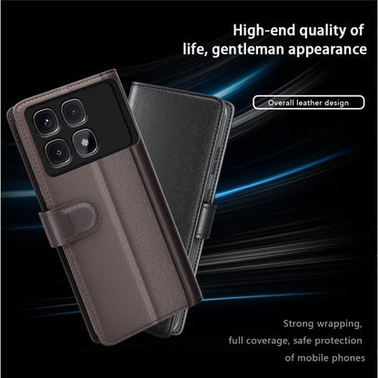 For Xiaomi Redmi K70 Ultra Case Genuine Split Leather Phone Cover Wallet Card Slot