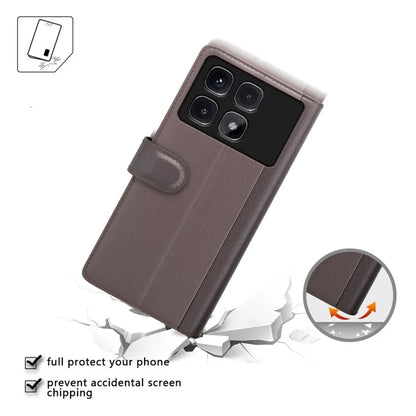 For Xiaomi Redmi K70 Ultra Case Genuine Split Leather Phone Cover Wallet Card Slot