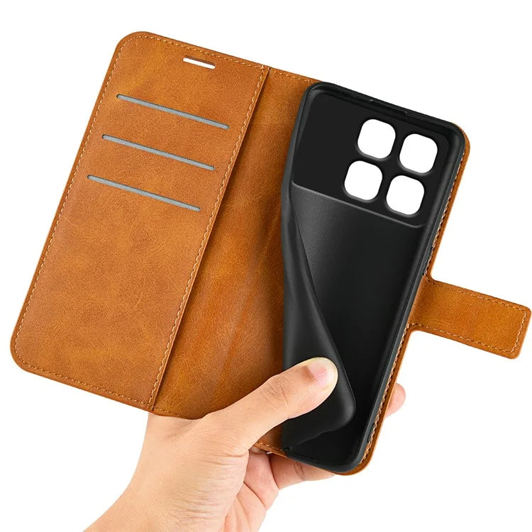 For Xiaomi Redmi K70 Ultra Stand Case Anti-Scratch Calf Texture Leather Phone Cover