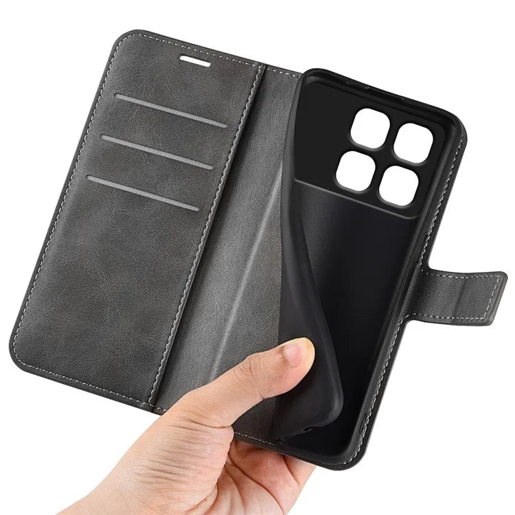 For Xiaomi Redmi K70 Ultra Stand Case Anti-Scratch Calf Texture Leather Phone Cover