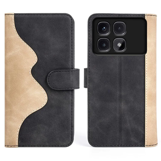 For Xiaomi Redmi K70 Ultra Wallet Case Leather Phone Cover Splicing Color