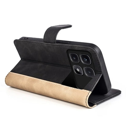 For Xiaomi Redmi K70 Ultra Wallet Case Leather Phone Cover Splicing Color