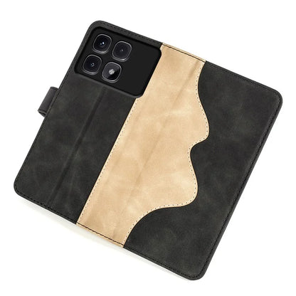 For Xiaomi Redmi K70 Ultra Wallet Case Leather Phone Cover Splicing Color
