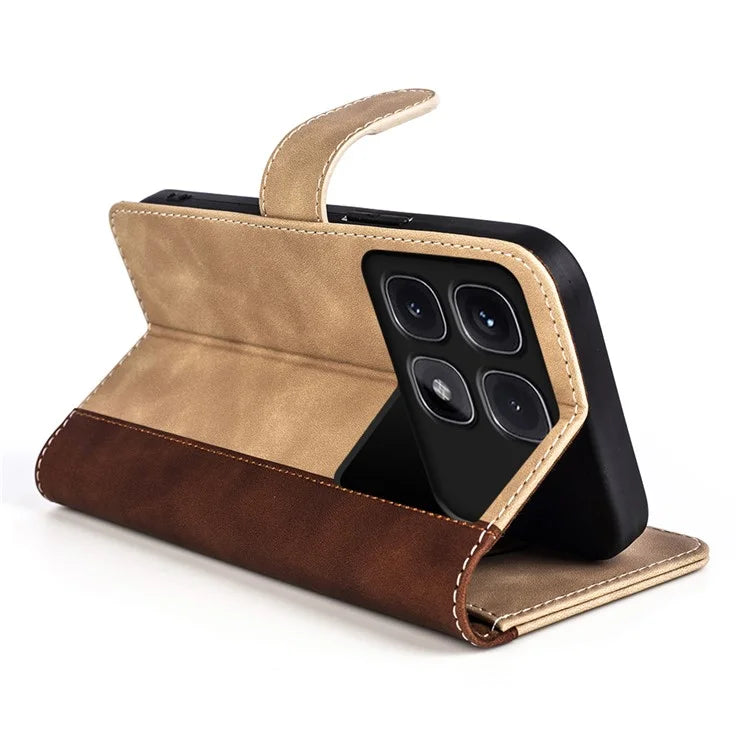 For Xiaomi Redmi K70 Ultra Wallet Case Leather Phone Cover Splicing Color