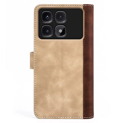 For Xiaomi Redmi K70 Ultra Wallet Case Leather Phone Cover Splicing Color
