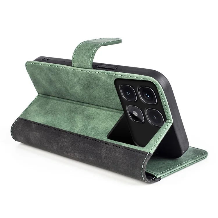 For Xiaomi Redmi K70 Ultra Wallet Case Leather Phone Cover Splicing Color