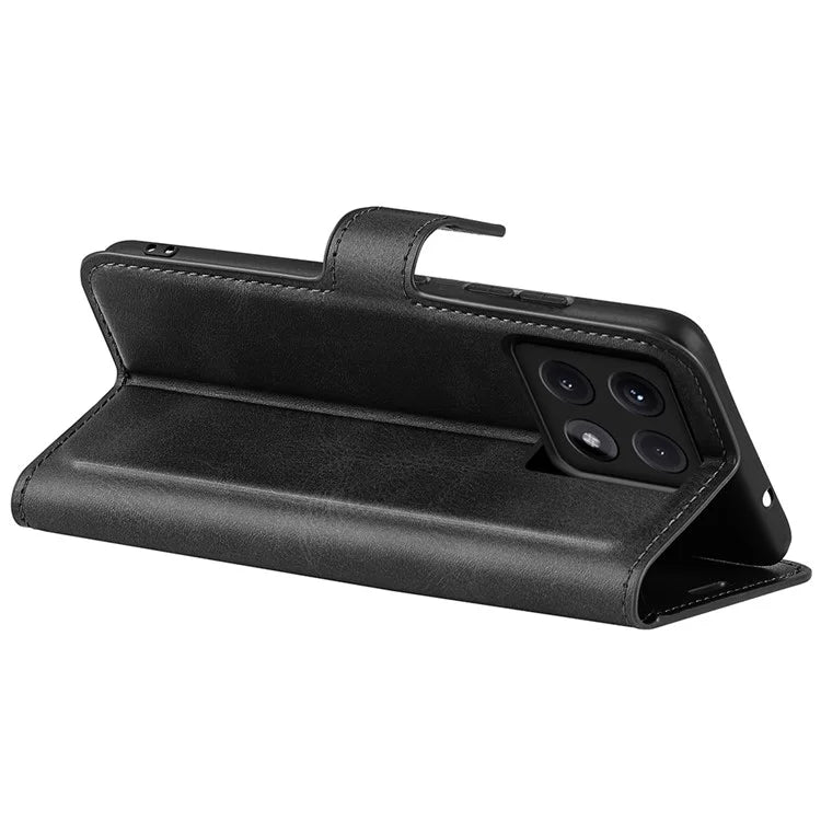 For Xiaomi 14T Stand Case Anti-Scratch Calf Texture Leather Phone Cover