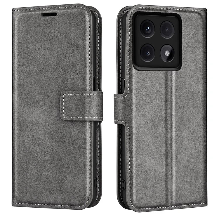 For Xiaomi 14T Stand Case Anti-Scratch Calf Texture Leather Phone Cover