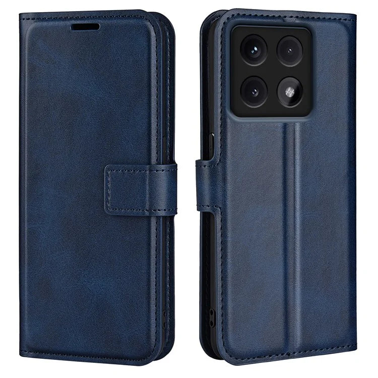 For Xiaomi 14T Stand Case Anti-Scratch Calf Texture Leather Phone Cover