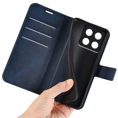 For Xiaomi 14T Stand Case Anti-Scratch Calf Texture Leather Phone Cover