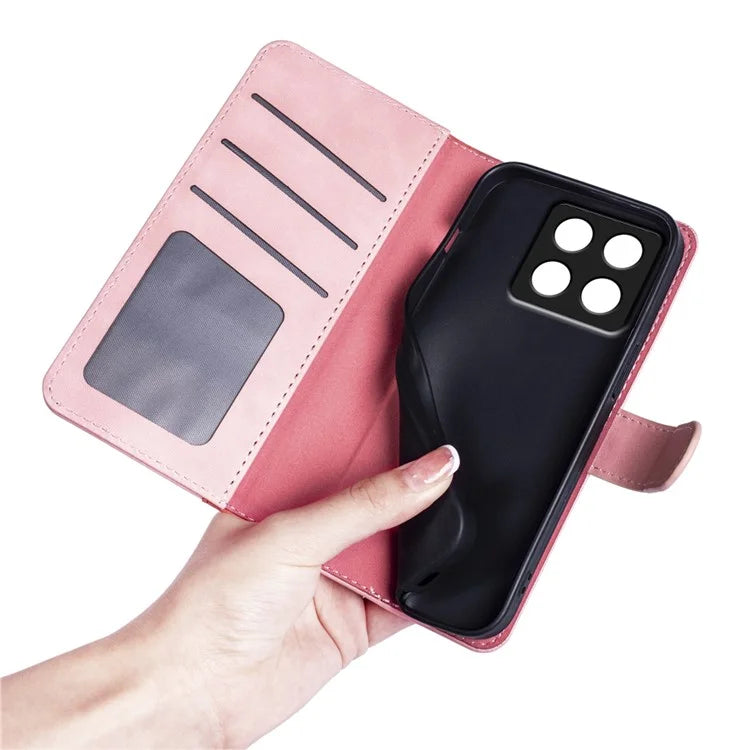 For Xiaomi 14T Wallet Case Leather Phone Cover Splicing Color