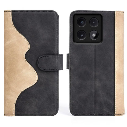For Xiaomi 14T Wallet Case Leather Phone Cover Splicing Color