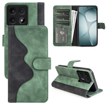 For Xiaomi 14T Wallet Case Leather Phone Cover Splicing Color