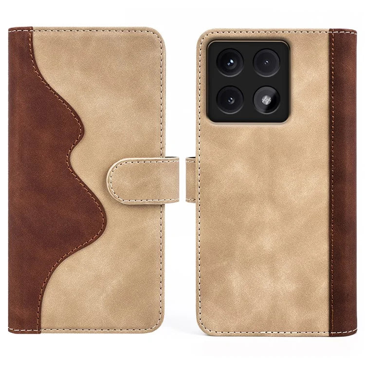 For Xiaomi 14T Wallet Case Leather Phone Cover Splicing Color