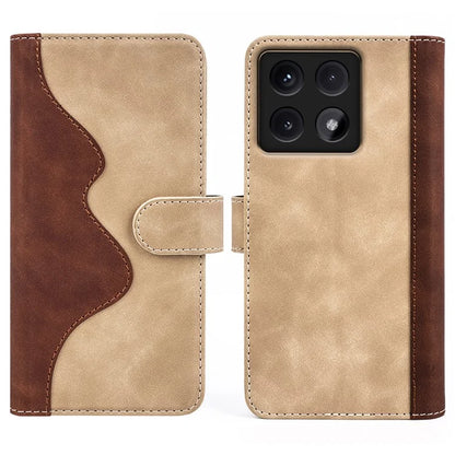 For Xiaomi 14T Wallet Case Leather Phone Cover Splicing Color