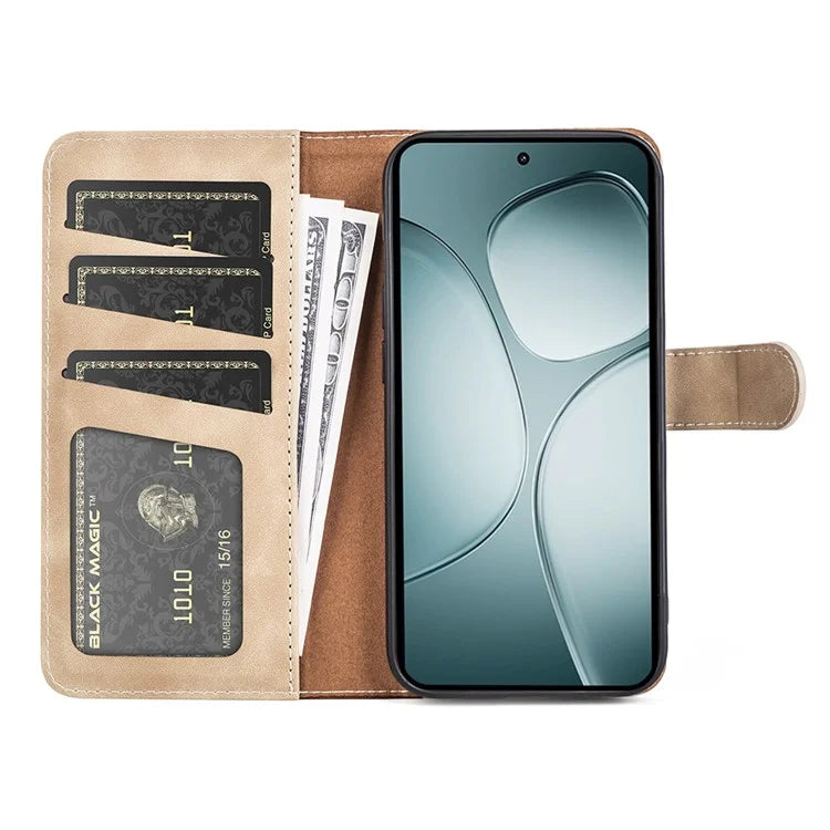 For Xiaomi 14T Wallet Case Leather Phone Cover Splicing Color
