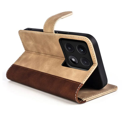 For Xiaomi 14T Wallet Case Leather Phone Cover Splicing Color