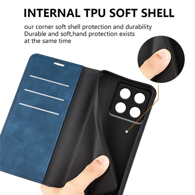 For Xiaomi 14T Case Skin-Touch Leather Wallet Phone Cover