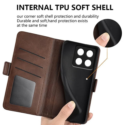 For Xiaomi 14T Stand Case Calf Texture Leather Wallet Phone Cover