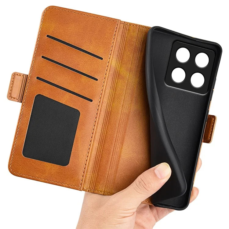 For Xiaomi 14T Stand Case Calf Texture Leather Wallet Phone Cover