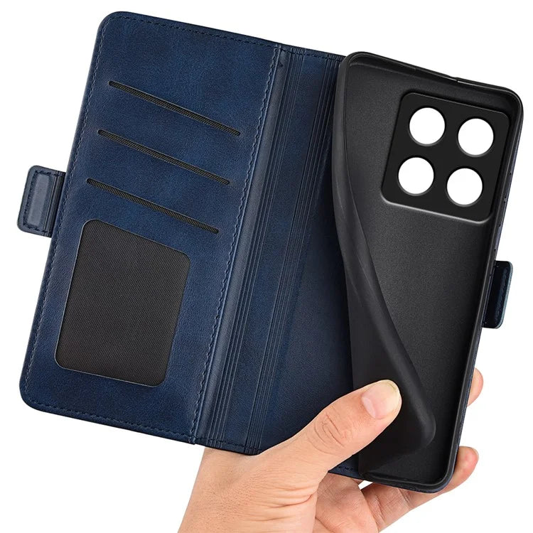 For Xiaomi 14T Stand Case Calf Texture Leather Wallet Phone Cover