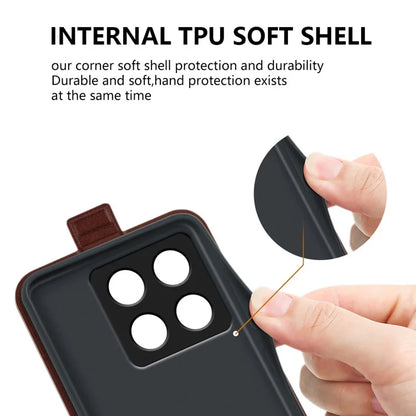 For Xiaomi 14T Case with Card Slots Vertical Flip Leather Phone Cover