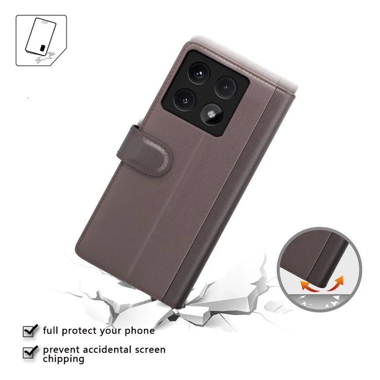 For Xiaomi 14T Case Genuine Split Leather Phone Cover Wallet Card Slot