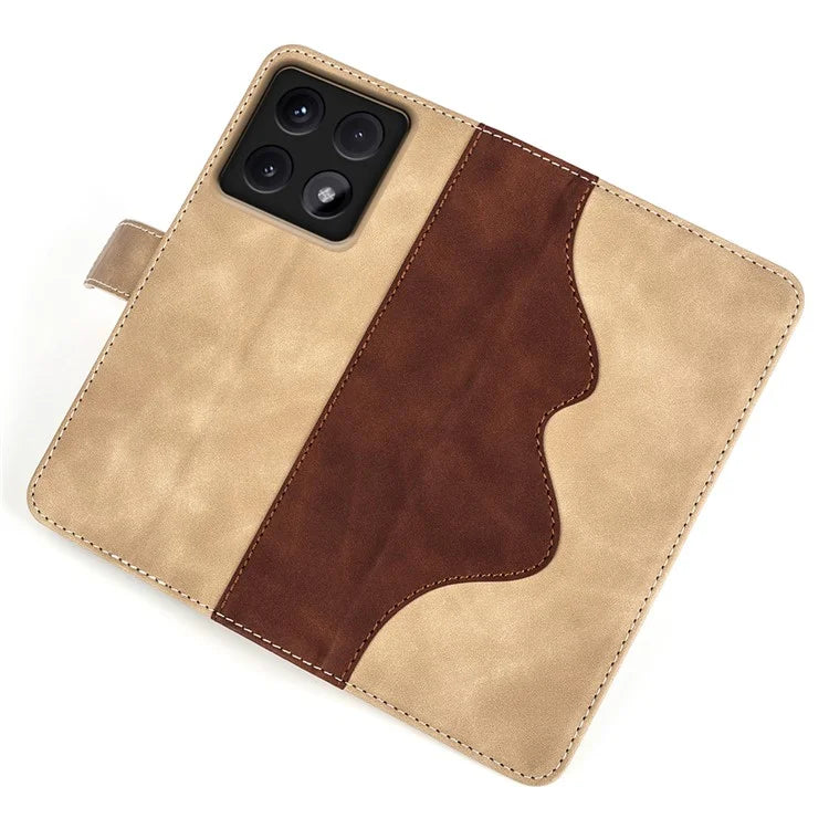 For Xiaomi 14T Pro Wallet Case Leather Phone Cover Splicing Color