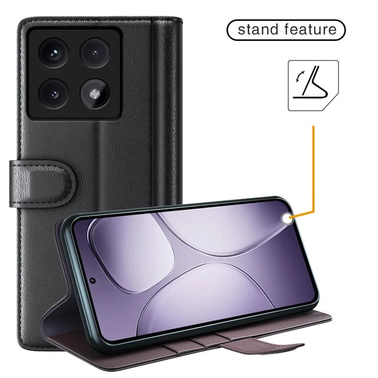 For Xiaomi 14T Pro Case Genuine Split Leather Phone Cover Wallet Card Slot