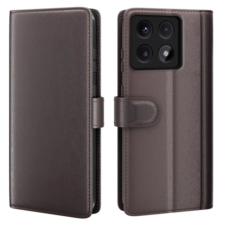 For Xiaomi 14T Pro Case Genuine Split Leather Phone Cover Wallet Card Slot