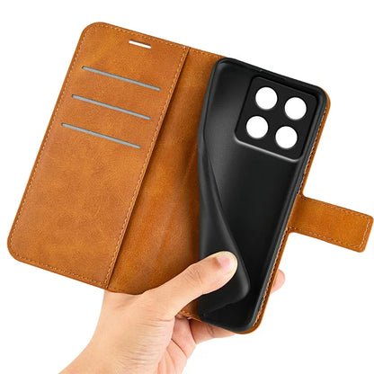 For Xiaomi 14T Pro Stand Case Anti-Scratch Calf Texture Leather Phone Cover