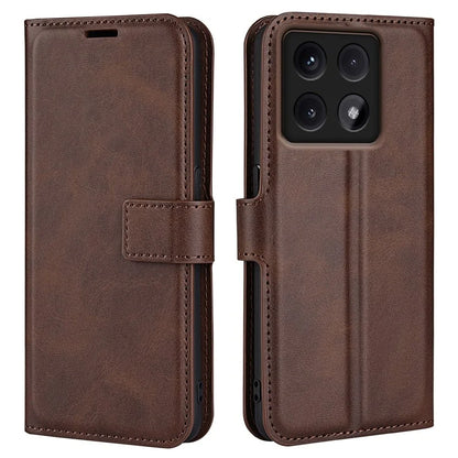 For Xiaomi 14T Pro Stand Case Anti-Scratch Calf Texture Leather Phone Cover