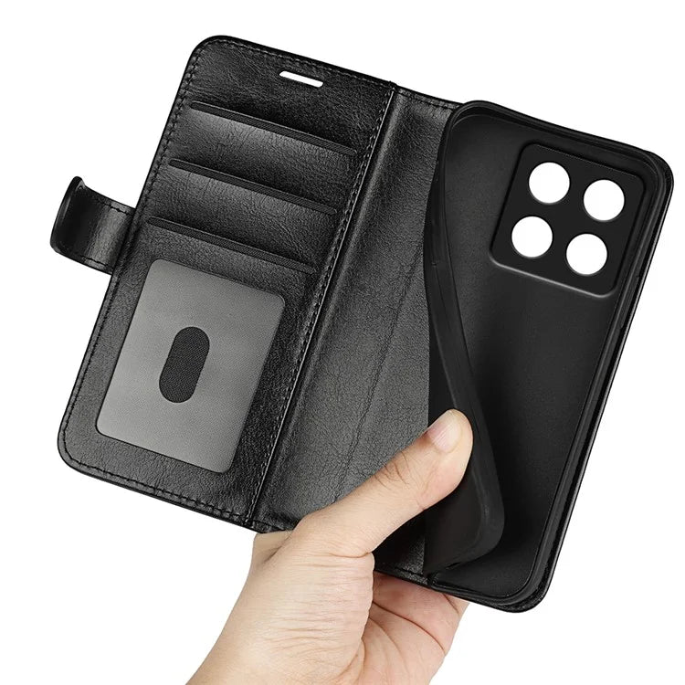 For Xiaomi 14T Pro Wallet Case Crazy Horse Texture Stand Leather Phone Cover